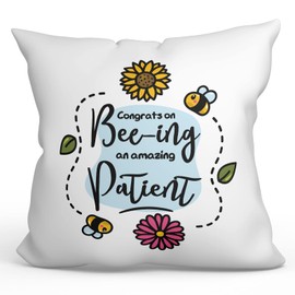 MUGFFINS PATIENT Cushion Padding included - in English - Thanks For Beeing Amazing - Funny gift - Pillow: cover and filling 15.7x15.7 inches