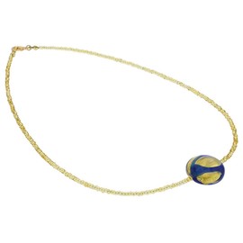 Glass Of Venice royal blue circle necklace, Glass, Crystal