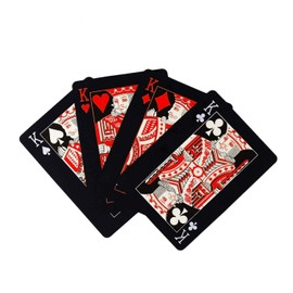 PRECIOUS LONDON Waterproof Plastic Playing Cards Poker Card Creative Party Table Game Standard PVC Poker Playing Card Decks (Red & White)