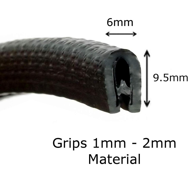 The Metal House Small black rubber Edge protective trim 9.5mm