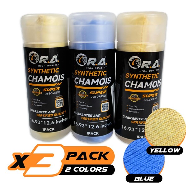 R.A. 3D Premium Fast Drying Shammy Towel for Car 3pack