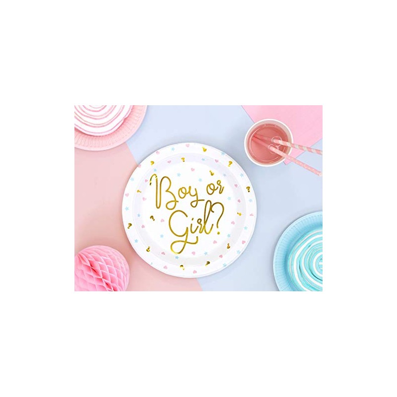 PartyDeco- Conf. 6 Paper Plates 23 cm with Boy or