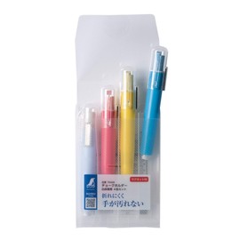 Shinwa Sokutei 78468 Chalk Holder, White, Red, Yellow, Blue, Set of 4