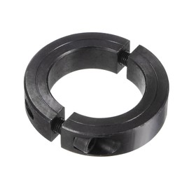 sourcing map Shaft Collar for 1-7/8" Rod 2-7/8" OD 11/16" Width Black Oxide Plating Double Split Axle Clamp-On Collar with Set Screw