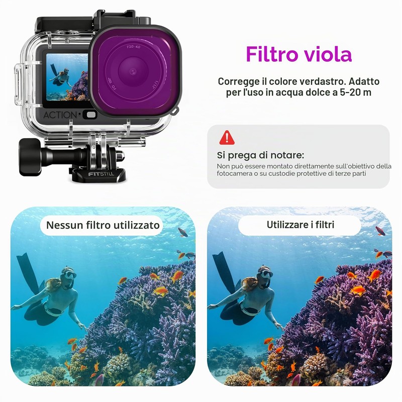 FitStill DJI Action 6 - Kit completo da immersione per