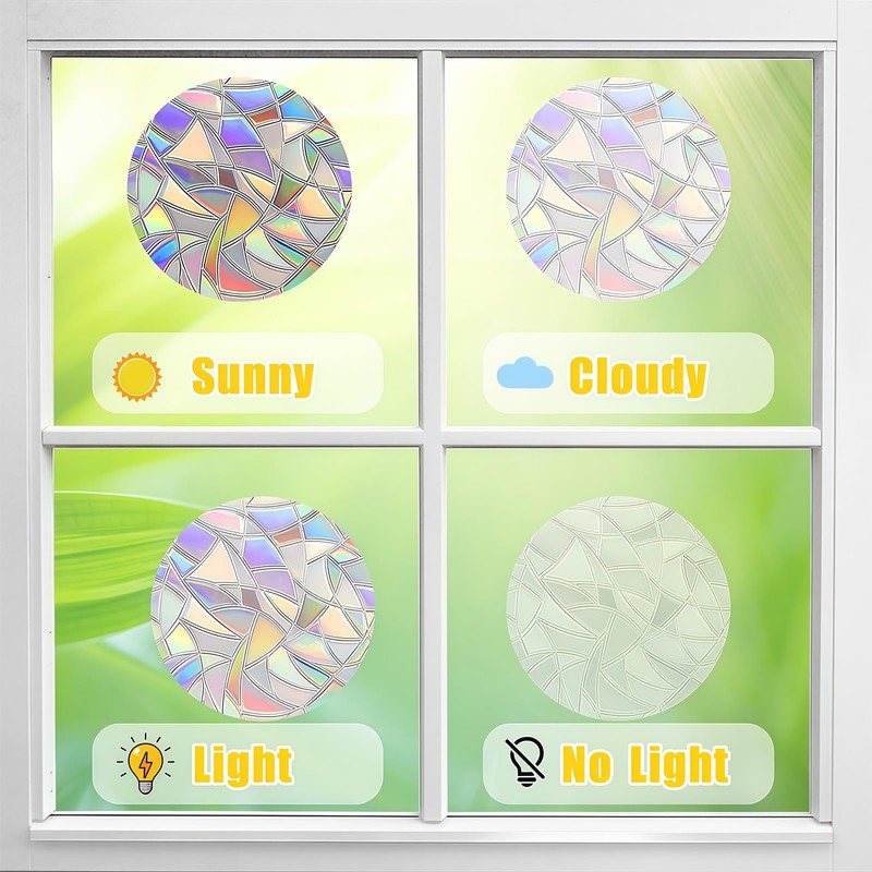 17 PCS Mandala Window Clings for Glass Windows, Big Mandala