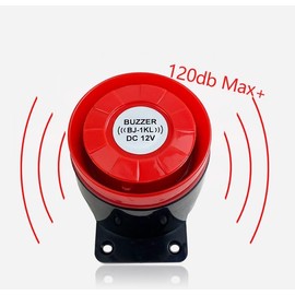 Switian DC 12V Wired Mini Sound Light Alarm Horn Siren 120 dB Home Security Sound Alarm System(12, Volts)