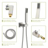 Brushed Nickel 12-Inch Ceiling Mount Square Shower System Waterfall Tub