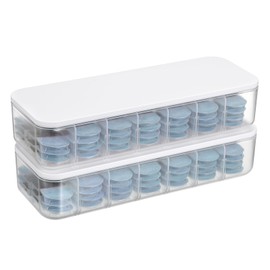 SUMTree 2 Pack Plastic Contact Lens Organizer Cases, Daily Disposible Contact Lens Dispensers and Organizers, Travel Contact Case Divided Storage Boxes for Cosmetic Contact Lens, Clear