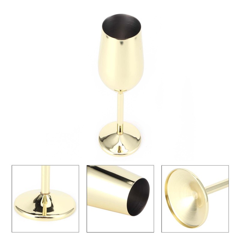 200ml Goblet Stainless Steel Champagne Glass Drinking Cup for Bar/Party