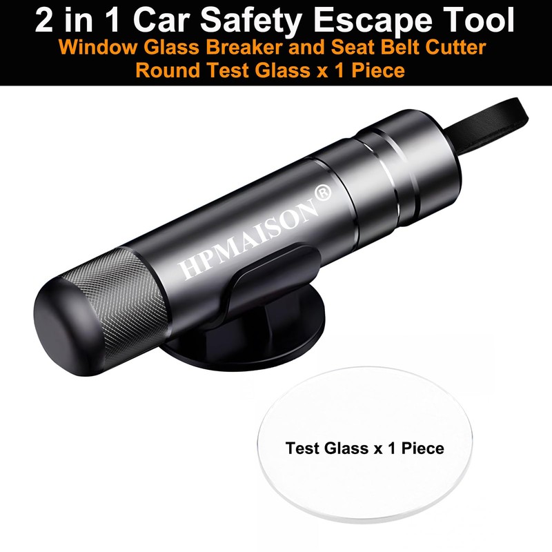 HPMAISON Car Safety Hammer, Car Escape Tool with Window Glass