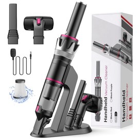 BSRCO Handheld Vacuum Cordless, 8K Pa Powerful Portable Vacuum for Car, Rechargeable 4-in-1 Mini Cleaner with 2-Speed for Home, Office and Pet Hair (Renewed)