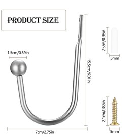 XxinXrongMetal Curtain Holdbacks, 2 Pcs Curtain Drapery Holdbacks, Curtain Tie Backs, Wall Mounted Window Curtain Holder Hooks, Drapery Holdbacks for Fixed Curtain or Hanging Items