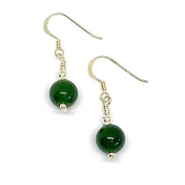 Dark Jade Earrings | Simple Drop earrings | Jade stones dangly earrings | 35th wedding anniversary