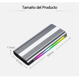 LENGLAGE Carcasa SSD M.2 NVMe, 10Gbps Caja de Disco Duro USB 3.2, para SATA/NVMe SSD 2230/2242/2260/2280, con luz RGB, para Windows XP/7/Vista/8/10/11, Linux, Mac os, Soporta Hot-Swap