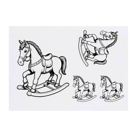 4 x 'Rocking Horse' Temporary Tattoos (TO00074430)