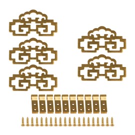 RDEXP 8x4.6cm Chinese Style Classical Painting Picture Frame Hanger Hanging Hooks CYJ020 Antique Brass with Screws Pack of 5