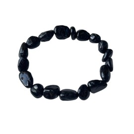 GAF TREASURES Grade A ++ Crystal Nugget Bracelet, Wholesale Genuine Tumbled Gemstone Bracelet, Healing Crystal Bracelet, Gift for Men & Women, 10 Bracelets, Stone, black tourmaline
