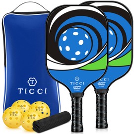 Pickleball Paddles Set of 2, USAPA Approved Fiberglass Pickleball Set with 4 Balls & Carry Bag, Lightweight Rackets for Beginners & Adults