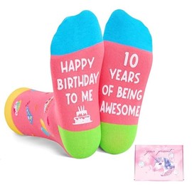 GWAWG Gifts for 10 Year Olds Girls Birthday Socks Presents for 10 Year Old Girls 10th Birthday Gifts for Girls