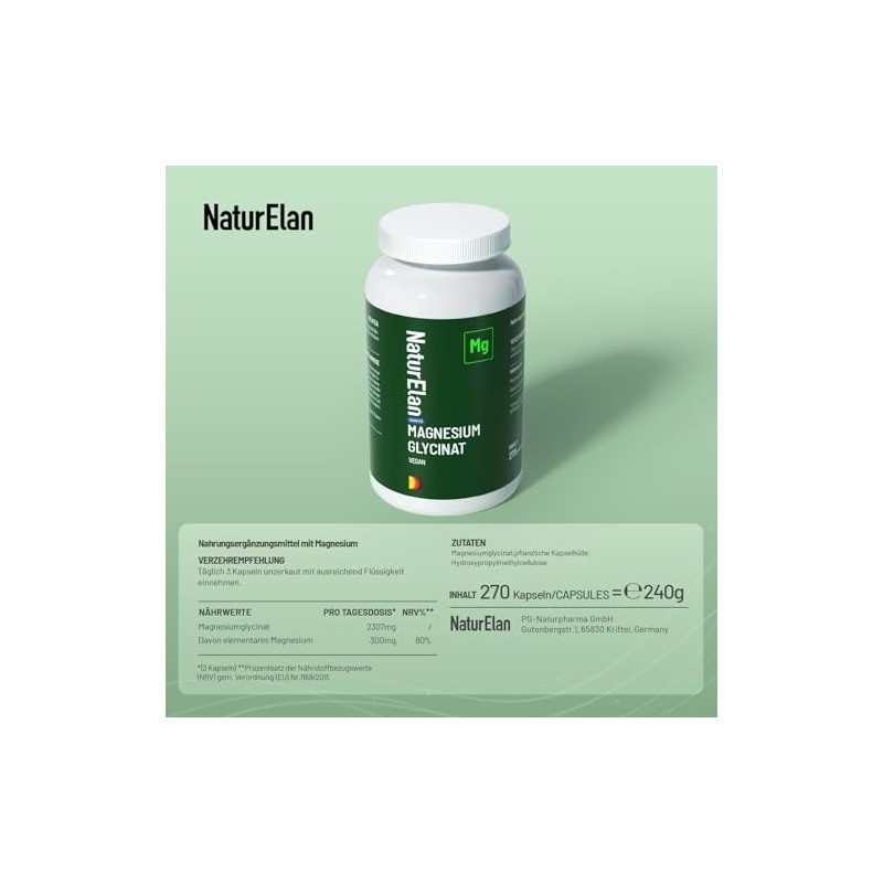 Magnesium Glycinate High Dose Capsules - 270 Vegan Capsules
