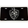 BLVD Knight In Armor Car Tag Diamond Etched Black Metal