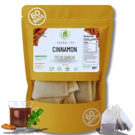 Canela Té (Cinnamon Tea) – 60 Tea Bags – 100% Natural, Vegan, Herbal – Gluten-Free, Non-GMO – by Bexpertsusa