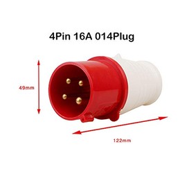Industrial Plug, Industrial Socket Electric Plugs IP44 Waterproof Power Connecting Industrial Plug Socket(4Pin 16A 014Plug)