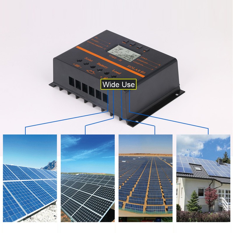 40A PWM Solar Charge Controller 12V/ 24V Self-Adapting LCD Solar