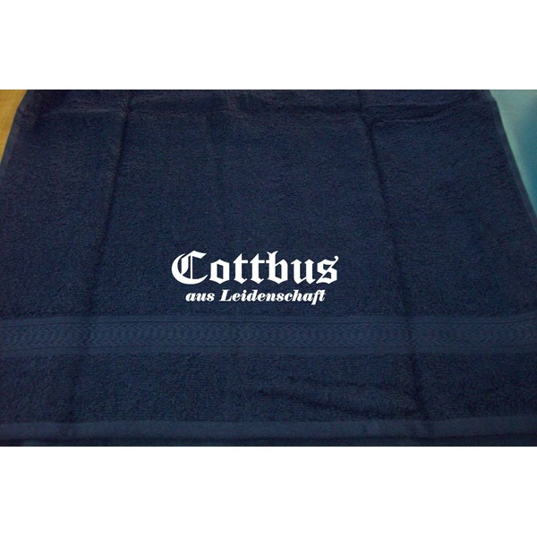 ShirtShop-Saar Cottbus aus Leidenschaft; Städte Badetuch, dunkelblau