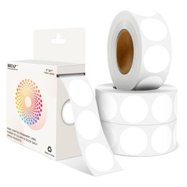 White 1 Inch Round Color Coding Labels with 4000 Dots, 4 Rolls - Bright Color Dot Stickers for File Folders, Inventory System - Highly Visible