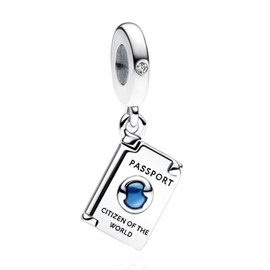 Rimgoris 925 Sterling Silver Charm for Women Bracelets Necklace Travel Passport Dangle Charm Gift