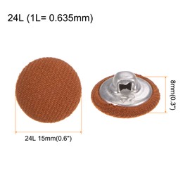 HARFINGTON 10 botones cubiertos de tela de 24 l con botones redondos de 15 mm para costura de vástago de metal para trajes de blusas, aleación naranja