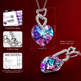 Kate Lynn for Her Necklace for Women Crystal Pendant Alloy Chain Gifts for Women Wife Girlfriend Mum Her Birthday Friendship Gifts Wedding Gifts