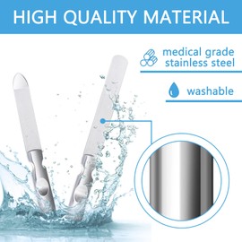 UAIAGM Stainless Steel Nail File with Anti-Slip Handle & Double Sided Heavy Duty Toenail Filer for Thick Toenails good Metal Nail Files for Natural Nails Strong Large Toe Fungal File for Women and Men