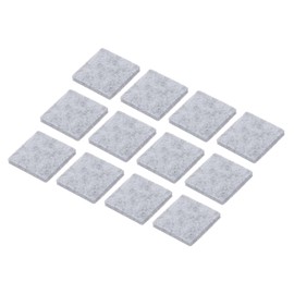 QUARKZMAN 12 Stück Quadratische Filz Möbelpads, 1,4x1,4 Zoll Kleine Filz Stuhlbeinschoner Verhindern Kratzer Selbstklebend für Möbel Hartboden, Grau