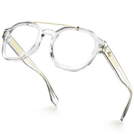 VISOONE Retro Round Anti Eyestrain Metal Medium Eyewear Blue Light Blocking Glasses for Computer Gaming Women Man SANFORD