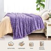 Deamsure Throw Blanket for Couch Lavender 3D Bubble Fleece Soft