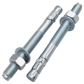 SKIR'CO (1 Piece) Galvanised Wedge Anchor M20 x 220 mm Metal Dowel Anchor Bolt Masonry Anchor Concrete Anchor