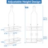 Joqixon Upgraded Extended Length Shower Organizer with Hooks, Rustproof Shampoo
