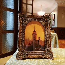 BILXIM 4x6 Vintage Picture Frame, Antique Bronze Gold Ornate Arched Photo Frame for Wall Hanging or Tabletop Display, Retro Gothic Home Decor, Photo Gallery Art