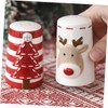Zerodeko 2pcs Adorable Ceramic Pepper and Salt Shaker Space Saving