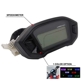 Velocímetro universal para motocicleta, tacómetro digital, apto para todas las motocicletas con CC 12 V, ajustable para 7 colores