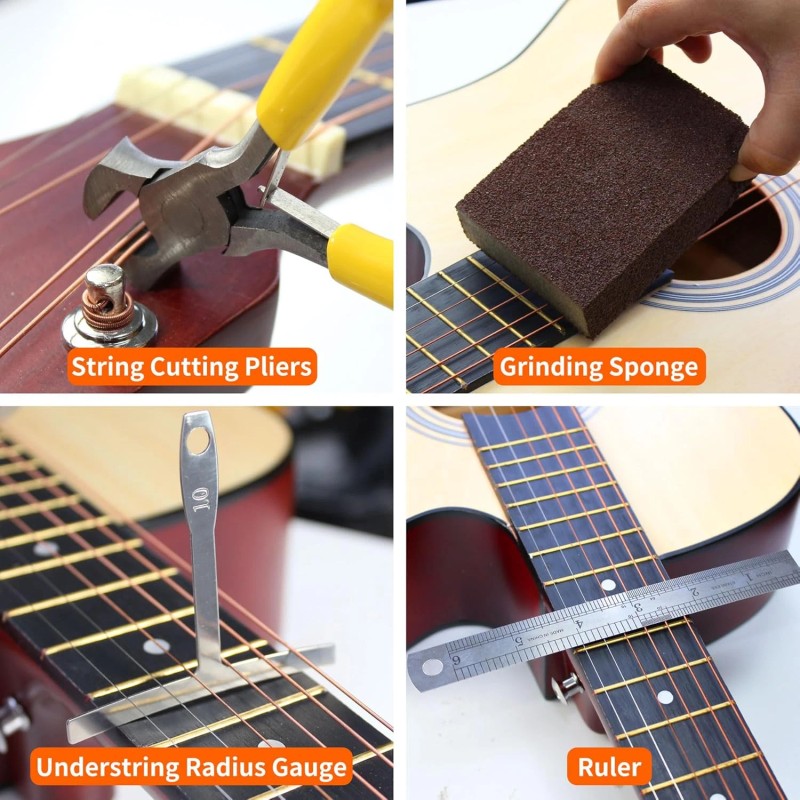 TIMDAM 106Pcs Guitar Tool Kit, Guitar Accessories Guitar Maintenance Kit,
