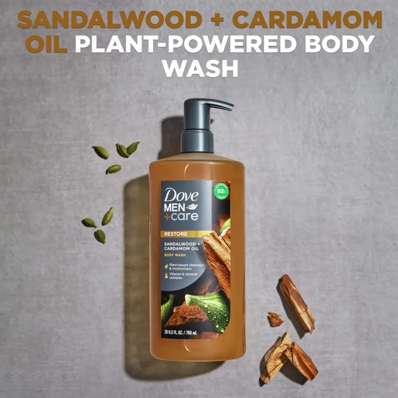 Gel De Baño Dove Men+care Sandalwood + Cardamomo, 770 Ml