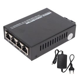 Ethernet Media Converter Tx1310nm/Rx1550nm 10/100/1000M Single Fiber Singlemode DC5V1A Fiber to Ethernet Converter 100‑240V EU Plug