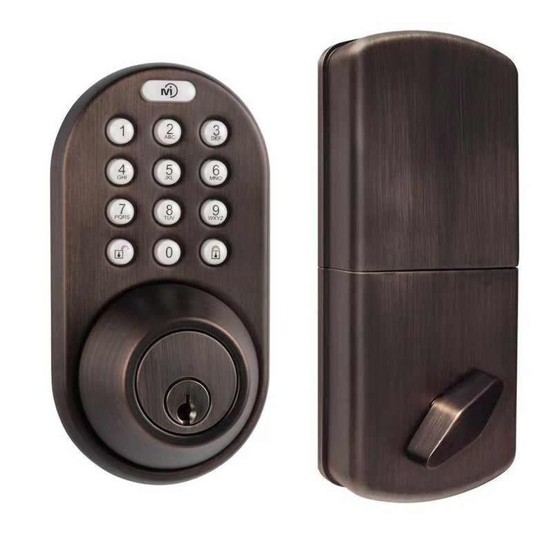 MiLocks TFK-02OB Electronic Keyless Entry Door Knob with Keypad, Auto-Lock