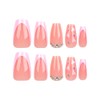 DOCVOEOMH Press on Nails Short Medium Coffin French Pink Acrylic