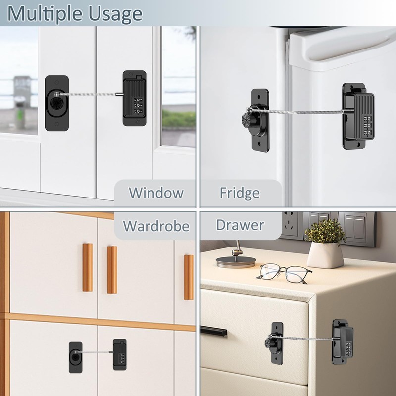 Refrigerator Lock Combination, Child Proof Fridge Lock, Cabinet Locks Baby