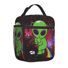 famliihw Alien Galaxy Lunch Box Reusable Insulated Lunch Bag Thermal Cooler Tote Bag For Kids Boys Girls Teen School Picnic Travel Hiking